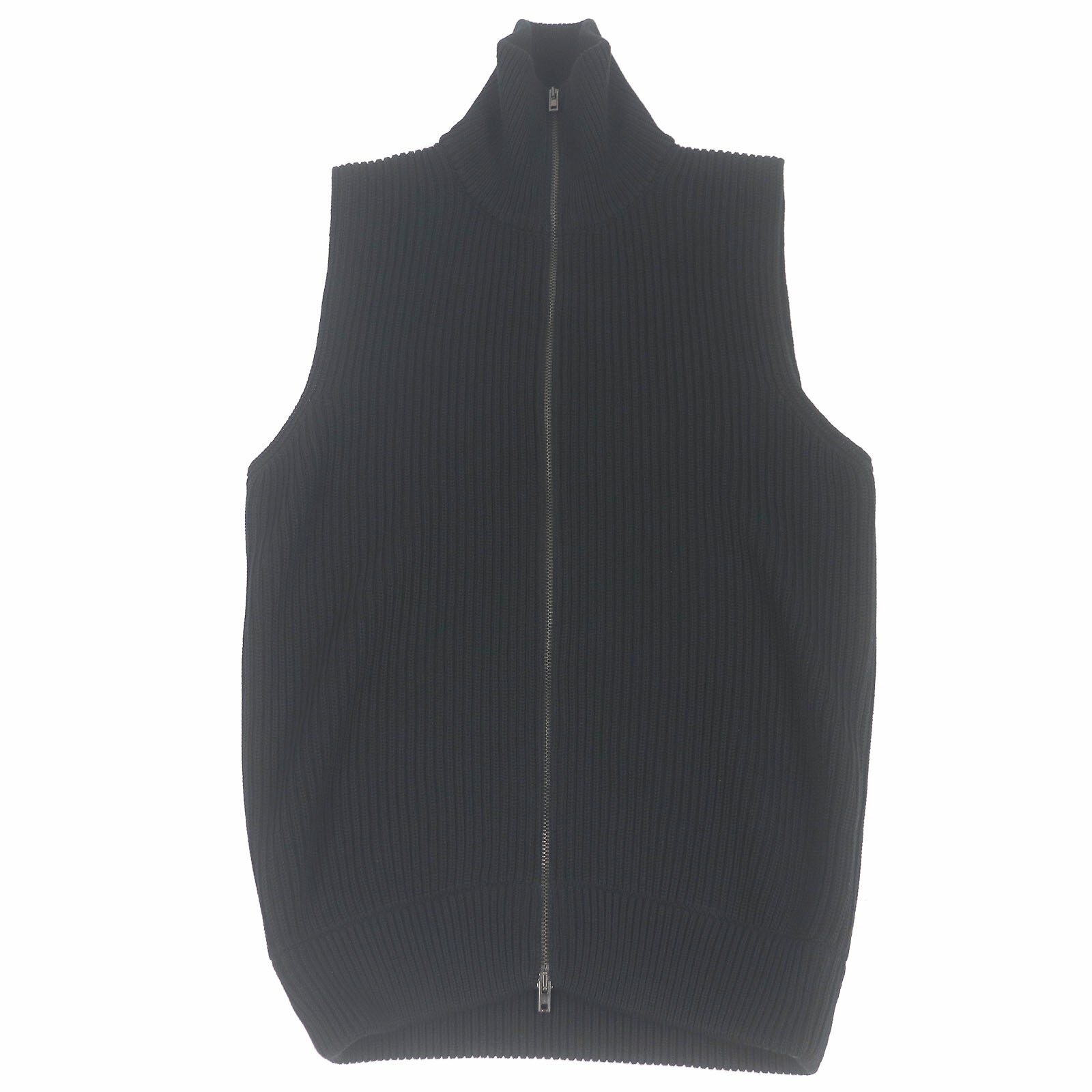 極美品□Maison Margiela 14 メゾンマルジェラ14 30HA061814520 コットン100％ ドライバーズニットベスト ブラック S イタリア製 正規品 メンズ【中古】