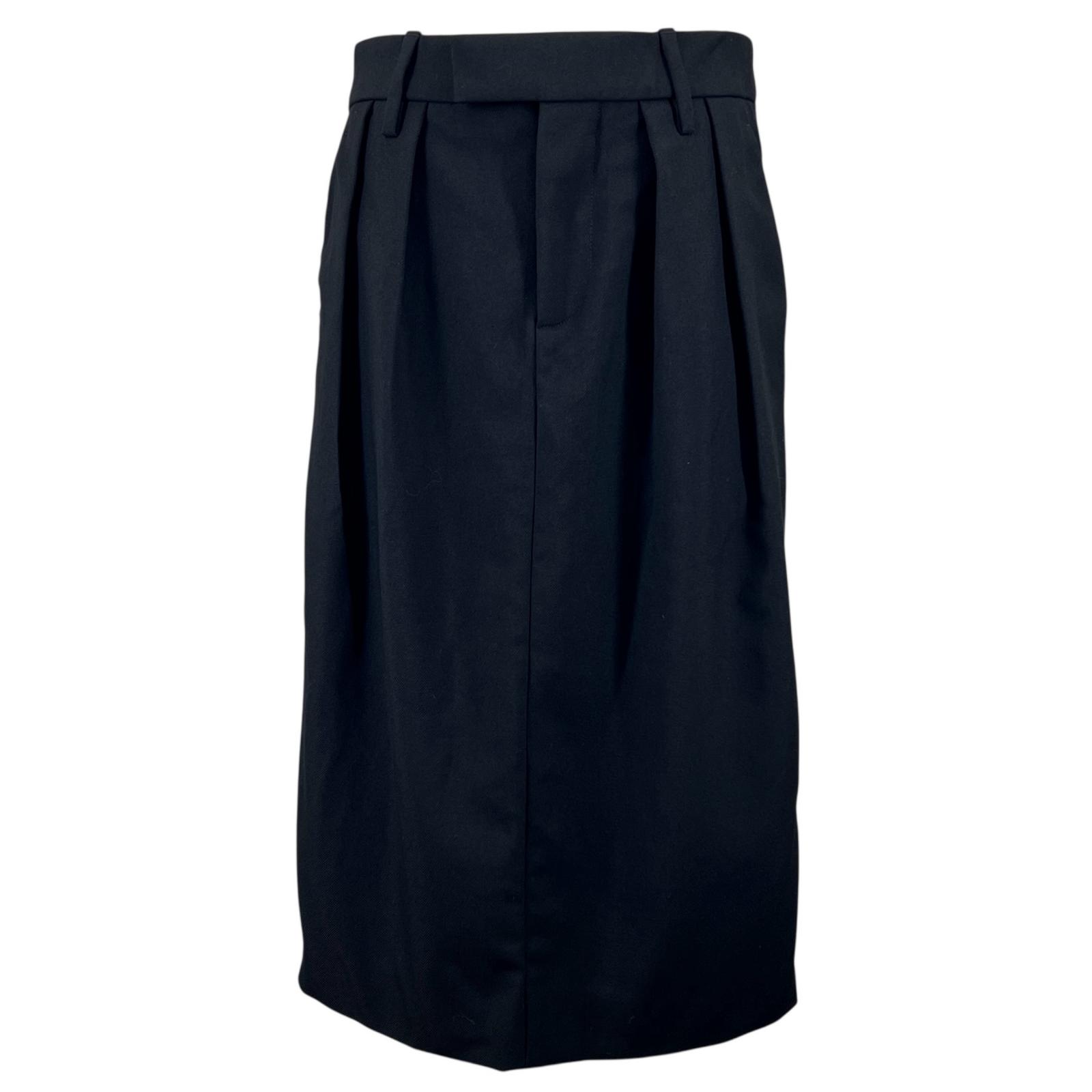 未使用品▲GUCCI グッチ 23AW 771126 ウール100％ サイドライン 膝丈 スカート ブラック 38 イタリア製 正規品 レディース【中古】