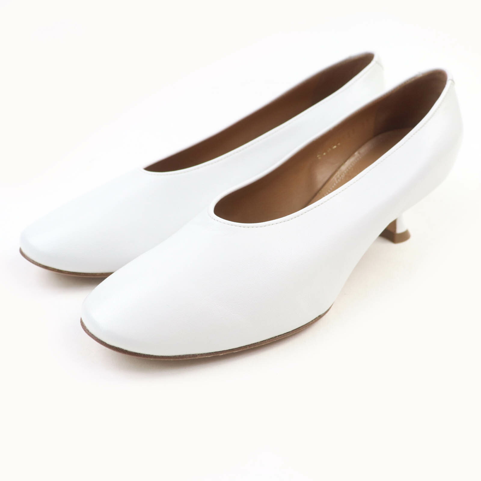 未使用品★Maison Margiela 22 メゾンマルジェラ22 S58WL0137 アーモンドトゥ レザー パンプス ホワイト 37 イタリア製 レディース【中古】