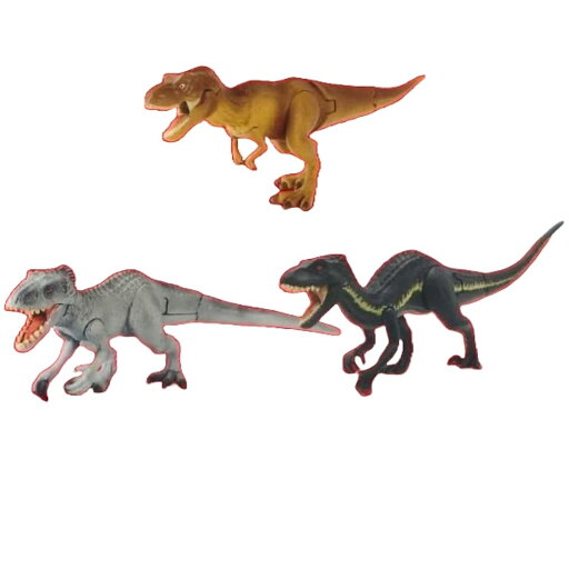 タカラトミーアーツ ジュラシック・ワールド バトルアクションフィギュア × 全3種セット フルコンプ ガチャガチャ カプセルトイ 恐竜 フィギュア