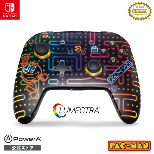 【PowerA™公式ストア】パワーエー ルメクトラ・エンハンスド・ワイヤレスコントローラー for Nintendo Switch - パックマン ネオン アーケード NSGP0458JP-01 【任天堂公式ライセンス商品】