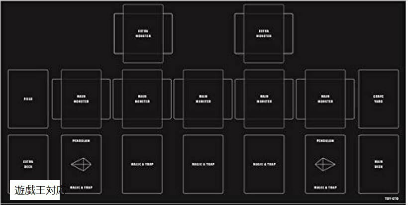 プレイマット ラバーマット シンプルデザイン 60x30cm ふちなし 滑りにくく めくれにくい カードを傷から守り ゲームをやりやすくスムーズに 丸めやすい 遊戯王対応 (ブラック＆ホワイト, 遊戯王対応)