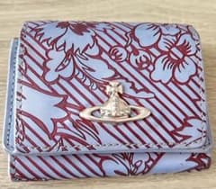 ヴィヴィアン Vivienne 財布 フラワーブロケード三つ折り 水色
