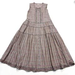 【極美品/近年】ピンクハウス　ワンピース　チェック　フリル　ティアード　リボン