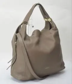 ✨フルラ　美品　ショルダーバッグ　2way グレージュ