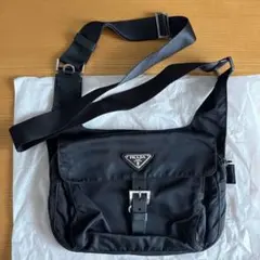 【ジャンク品】PRADA ナイロン ショルダーバッグ ブラック　破損多数
