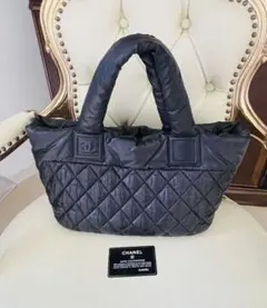 美品　CHANEL ブラック キルティング トートバッグ