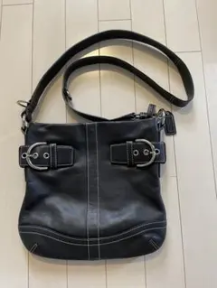 COACH レザー ショルダーバッグ ブラック