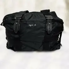 美品❗️agnes b. ナイロン ボストンバッグ ブラック