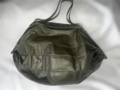 レザー 折りたたみバッグ ダークオリーブ