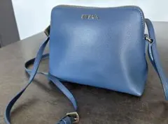 【FURLA】レザー ショルダーバッグ ブルー （ほぼ未使用）