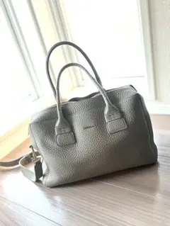 【FURLA】ライトグレー レザー ショルダーバッグ