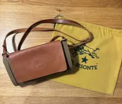 【保存袋付き✨】IL BISONTE ショルダーバッグ キャンバス レザー