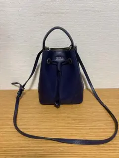 【ジャンク品】FURLA フルラ STACY MINI ステイシーミニ ネイビー