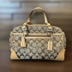 COACH シグネチャー ハンドバッグ ベージュ