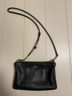 COACH ブラックレザー ショルダーバッグ