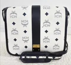MCM ショルダーバッグ モノグラム ホワイト ブラック