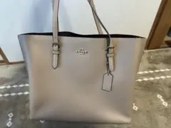 COACH ベージュ レザー トートバッグ