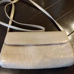 FURLA ショルダーバッグ クロコ型押し ベージュピンク