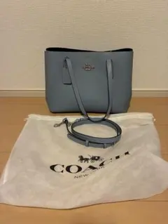 COACH トートバッグ 2way ライトブルー