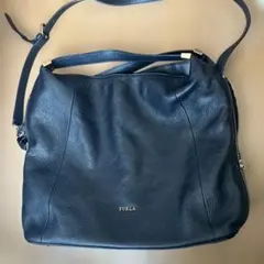 FURLA 黒 レザー ショルダーバッグ 2way