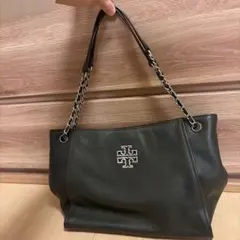 TORY BURCH トートバッグ カーキレザー