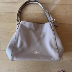 COACH ピンクグレー レザー トートバッグ