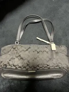 COACH シグネチャー ハンドバッグ キャンバス レザー 肩掛け