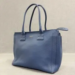 FURLA フルラ トートバッグ ハンドバッグ 肩掛け ブルー 無地 ロゴ