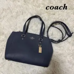 ✨美品✨コーチ　スタントン キャリーオール 29 2way レザー　ネイビー