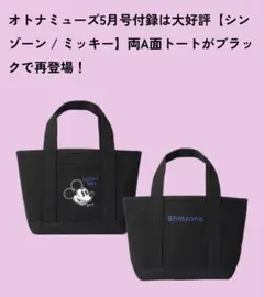 オトナミューズ5月号 付録 シンゾーン ミッキーマウスの両A面トート