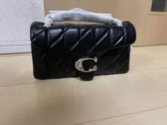 COACH コーチ　タビー ショルダー 26・キルティング　黒　Cマークシルバー