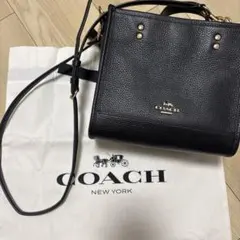 COACH ブラック レザー ショルダーバッグ