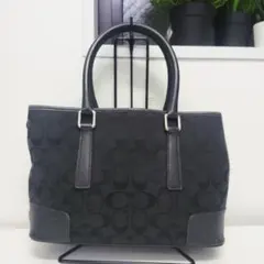 コーチ ハンドバッグ シグネチャー キャンバス ブラック 6089