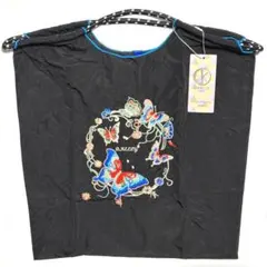 新品 D.KELLY 刺繍 トートバッグ DK-BC-508 バタフライ 蝶 黒