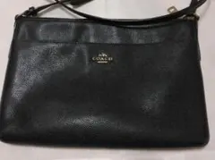 良品　コーチ　COACH ショルダーバッグ　ブラック　レザー