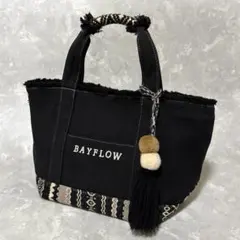 BAYFLOW トートバッグ フリンジ付き　ブラック