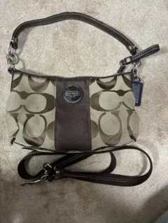 COACH コーチ 2WAY ワンショルダーバッグ シグネチャー ブラウン