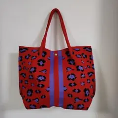 再入荷❗大人気ヒョウ柄トートバッグ 赤