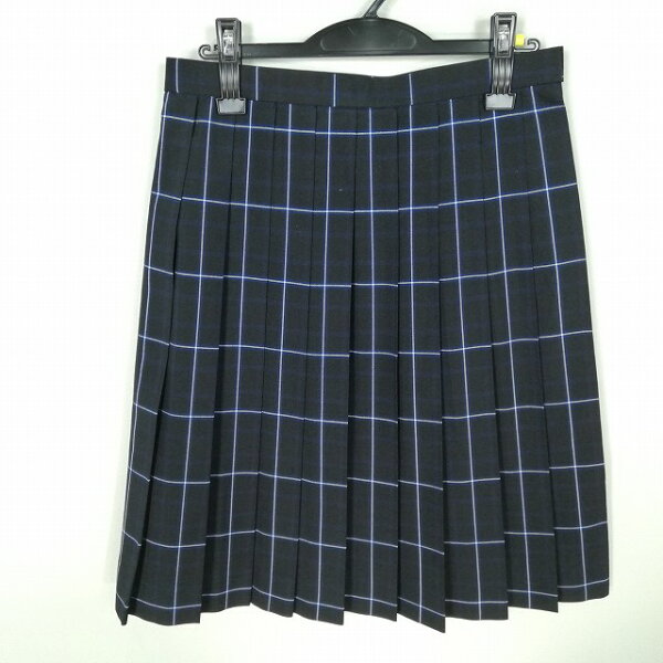 スクールスカート  夏物 w69-丈60 チェック 中学 高校  プリーツ 学生服 制服 女子 中古 HK2314